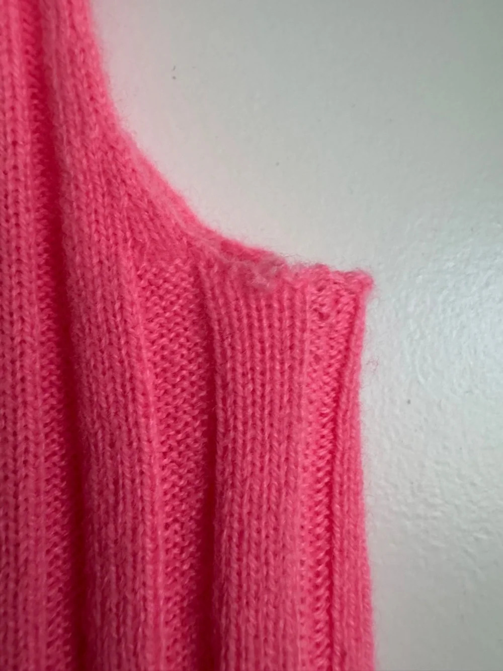 NWT J. CREW Women’s Wide-rib cashmere sweater shell Neon Capri Medium *SEE NOTE* - Picture 15 of 16
